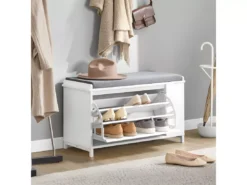 Banc à Chaussures Meuble à Chaussures Avec Assise Coussin Rembourré, FSR105-W -Meilleur Meubles Magasin meuble de rangement 23918283