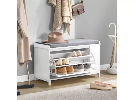 Banc à Chaussures Meuble à Chaussures Avec Assise Coussin Rembourré, FSR105-W -Meilleur Meubles Magasin meuble de rangement 23918283