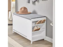Banc à Chaussures Meuble à Chaussures Avec Assise Coussin Rembourré, FSR105-W -Meilleur Meubles Magasin meuble de rangement 23918285