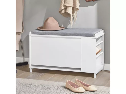 Banc à Chaussures Meuble à Chaussures Avec Assise Coussin Rembourré, FSR105-W -Meilleur Meubles Magasin meuble de rangement 23918287