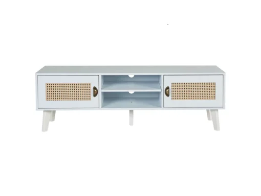Meuble TV En MDF Blanc Et Beige PARTON -Meilleur Meubles Magasin meuble tv 16195645