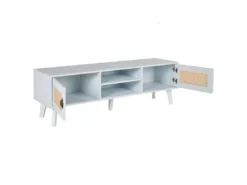 Meuble TV En MDF Blanc Et Beige PARTON -Meilleur Meubles Magasin meuble tv 16195649