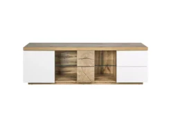 Meuble TV En MDF Bois Clair Et Blanc FARADA -Meilleur Meubles Magasin meuble tv 16195839
