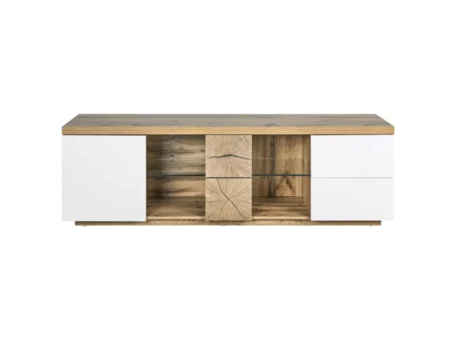 Meuble TV En MDF Bois Clair Et Blanc FARADA -Meilleur Meubles Magasin meuble tv 16195839