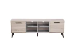 Meuble TV Bois Clair Et Gris ALLOA -Meilleur Meubles Magasin meuble tv 16196273
