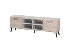 Meuble TV Bois Clair Et Gris ALLOA -Meilleur Meubles Magasin meuble tv 16196277