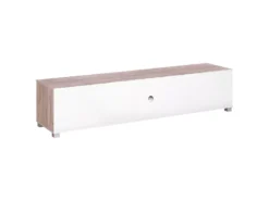 Meuble TV Blanc Et En Bois Clair LINCOLN -Meilleur Meubles Magasin meuble tv 16197881