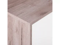 Meuble TV Blanc Et En Bois Clair LINCOLN -Meilleur Meubles Magasin meuble tv 16197883