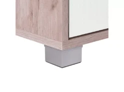 Meuble TV Blanc Et En Bois Clair LINCOLN -Meilleur Meubles Magasin meuble tv 16197887