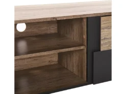 Meuble TV Effet Bois Clair / Noir STERLING -Meilleur Meubles Magasin meuble tv 16198269