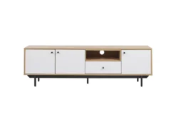 Meuble TV Effet Bois Clair / Blanc ITACA -Meilleur Meubles Magasin meuble tv 16199229