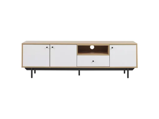 Meuble TV Effet Bois Clair / Blanc ITACA -Meilleur Meubles Magasin meuble tv 16199229