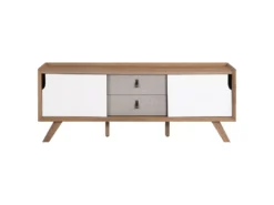 Meuble TV Blanc/bois ACTON -Meilleur Meubles Magasin meuble tv 16199603