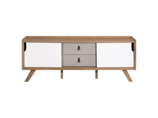 Meuble TV Blanc/bois ACTON -Meilleur Meubles Magasin meuble tv 16199603