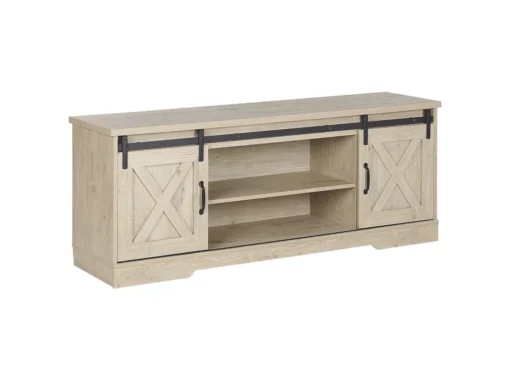 Meuble TV Effet Bois Clair 2 Portes ULAN -Meilleur Meubles Magasin meuble tv 16199837