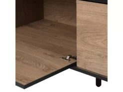 Meuble TV Effet Bois Clair / Noir HALSTON -Meilleur Meubles Magasin meuble tv 16199971