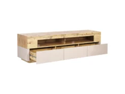 Meuble TV Bois Clair Et Beige ANTONIO -Meilleur Meubles Magasin meuble tv 16437321