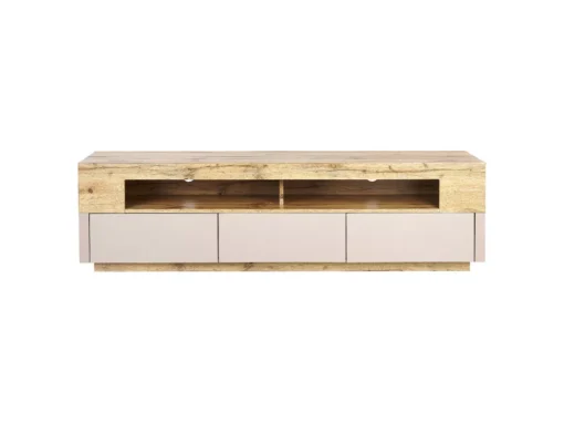 Meuble TV Bois Clair Et Beige ANTONIO -Meilleur Meubles Magasin meuble tv 16437325