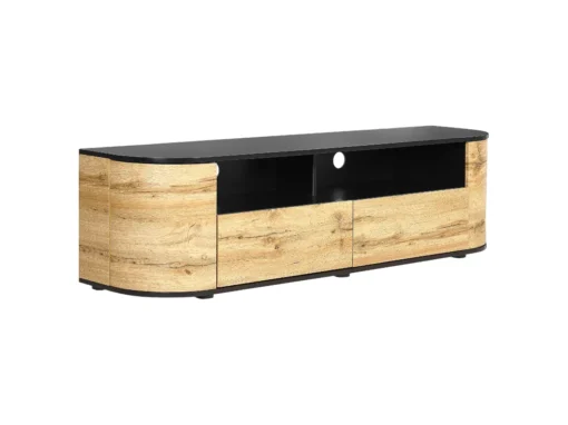 Meuble TV Bois Clair Et Noir JEROME -Meilleur Meubles Magasin meuble tv 16437491