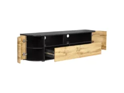 Meuble TV Bois Clair Et Noir JEROME -Meilleur Meubles Magasin meuble tv 16437501