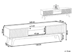 Meuble TV Bois Et Blanc DETROIT -Meilleur Meubles Magasin meuble tv 16437555