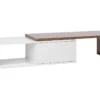 Meuble TV Blanc Marron YONKERS -Meilleur Meubles Magasin meuble tv 16437955