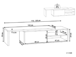 Meuble TV Blanc Marron YONKERS -Meilleur Meubles Magasin meuble tv 16437959
