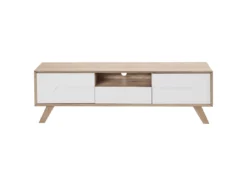 Meuble TV Blanc/bois FORESTER -Meilleur Meubles Magasin meuble tv 16669481