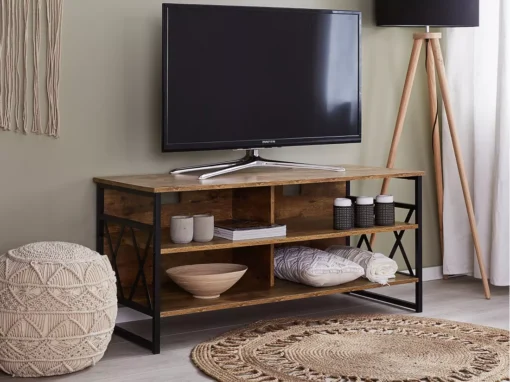 Meuble TV Imitation Bois Foncé CARLISLE -Meilleur Meubles Magasin meuble tv 16669541
