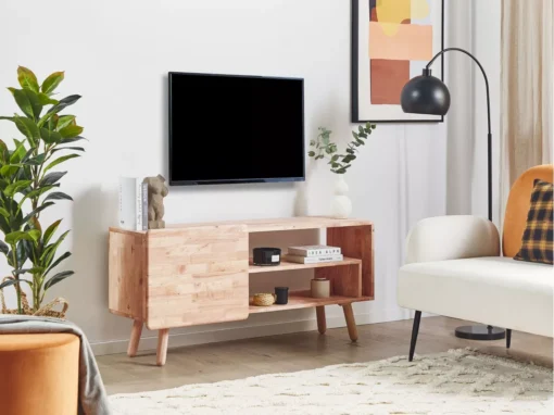 Meuble TV En Bois Clair 130 X 40 Cm WESTFIELD -Meilleur Meubles Magasin meuble tv 16669835