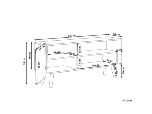 Meuble TV En Bois Clair 130 X 40 Cm WESTFIELD -Meilleur Meubles Magasin meuble tv 16669837