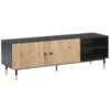 Meuble TV Effet Bois Clair / Noir ABILEN -Meilleur Meubles Magasin meuble tv 16670619