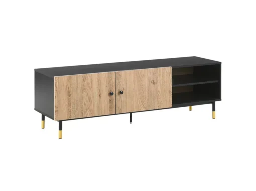 Meuble TV Effet Bois Clair / Noir ABILEN -Meilleur Meubles Magasin meuble tv 16670619