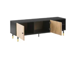 Meuble TV Effet Bois Clair / Noir ABILEN -Meilleur Meubles Magasin meuble tv 16670627