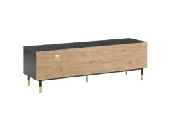 Meuble TV Effet Bois Clair / Noir ABILEN -Meilleur Meubles Magasin meuble tv 16670629
