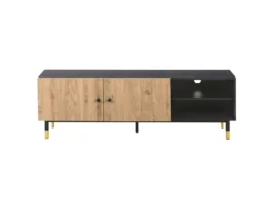 Meuble TV Effet Bois Clair / Noir ABILEN -Meilleur Meubles Magasin meuble tv 16670631