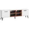 Meuble TV En Bois Blanc Et Marron ALLOA -Meilleur Meubles Magasin meuble tv 16670757