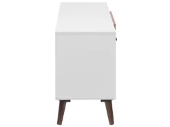 Meuble TV En Bois Blanc Et Marron ALLOA -Meilleur Meubles Magasin meuble tv 16670769