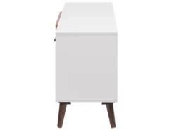 Meuble TV En Bois Blanc Et Marron ALLOA -Meilleur Meubles Magasin meuble tv 16670773