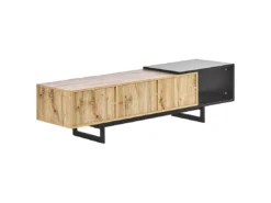 Meuble TV Design Effet Bois Clair / Noir FIORA -Meilleur Meubles Magasin meuble tv 16670789