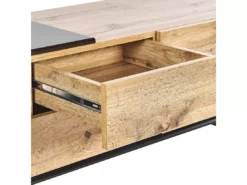 Meuble TV Design Effet Bois Clair / Noir FIORA -Meilleur Meubles Magasin meuble tv 16670791