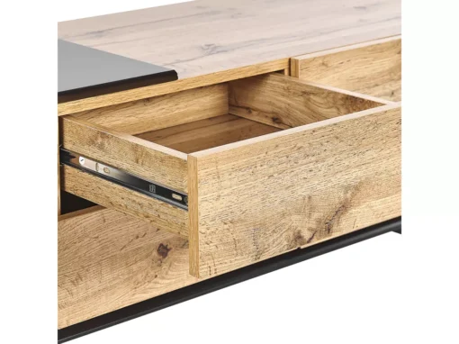 Meuble TV Design Effet Bois Clair / Noir FIORA -Meilleur Meubles Magasin meuble tv 16670791