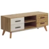 Meuble TV Blanc Et Bois Clair FLORIDA -Meilleur Meubles Magasin meuble tv 16670843