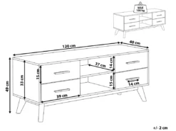 Meuble TV Blanc Et Bois Clair FLORIDA -Meilleur Meubles Magasin meuble tv 16670847