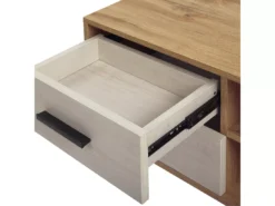 Meuble TV Blanc Et Bois Clair FLORIDA -Meilleur Meubles Magasin meuble tv 16670857