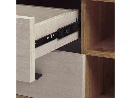 Meuble TV Blanc Et Bois Clair FLORIDA -Meilleur Meubles Magasin meuble tv 16670859