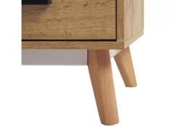 Meuble TV Blanc Et Bois Clair FLORIDA -Meilleur Meubles Magasin meuble tv 16670861
