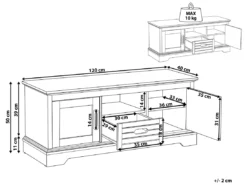 Meuble TV Gris Foncé Et Bois Clair GARET -Meilleur Meubles Magasin meuble tv 16671231