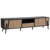 Meuble TV En Bois Clair Et Noir BLACKPOOL -Meilleur Meubles Magasin meuble tv 17476285