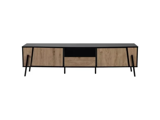 Meuble TV En Bois Clair Et Noir BLACKPOOL -Meilleur Meubles Magasin meuble tv 17476293